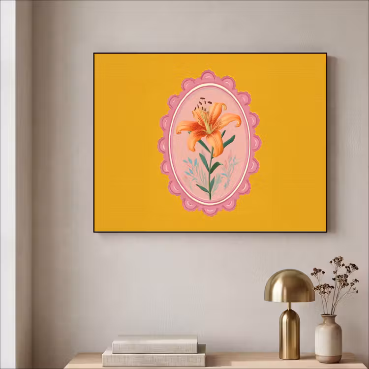 Art Frame - Lelie - Oranje - Lijst - Ovaal — 3