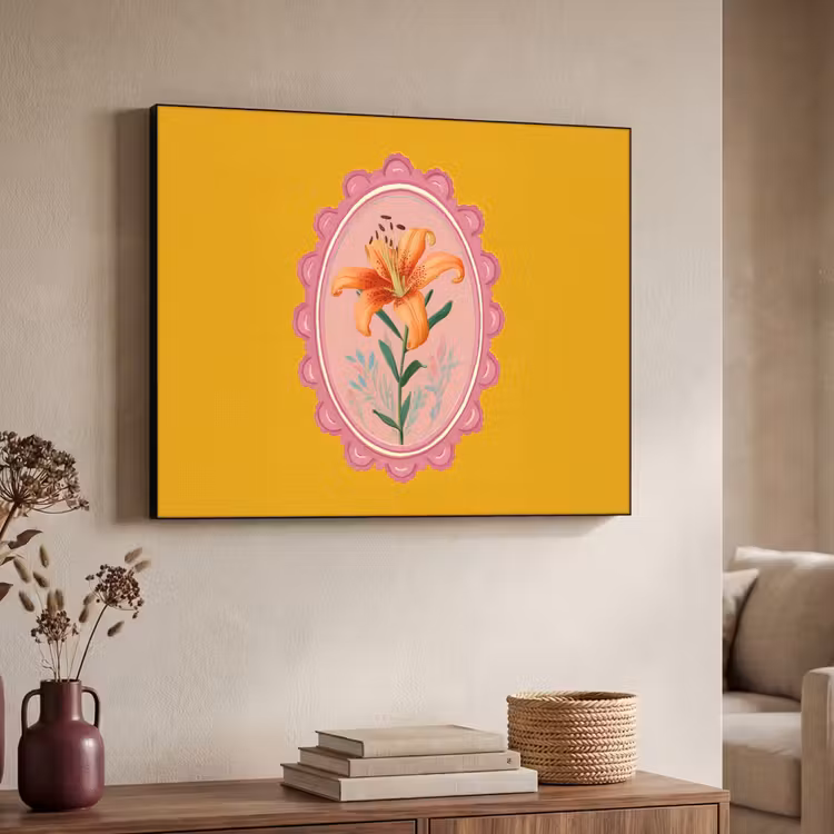 Art Frame - Lelie - Oranje - Lijst - Ovaal — 4