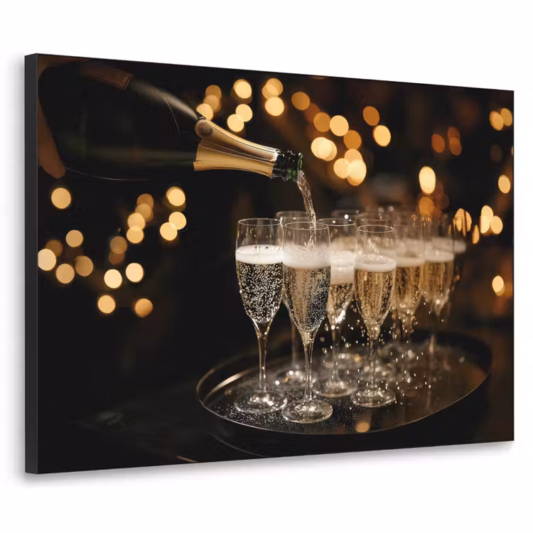 Art Frame - Lichtjes - Champagne - Dienblad - Glazen — 1