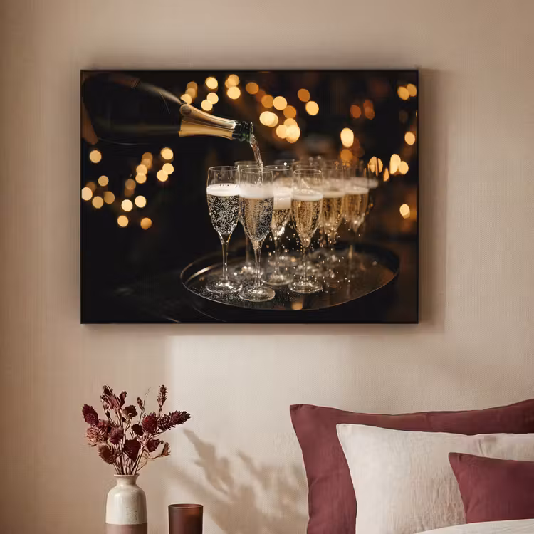 Art Frame - Lichtjes - Champagne - Dienblad - Glazen — 2