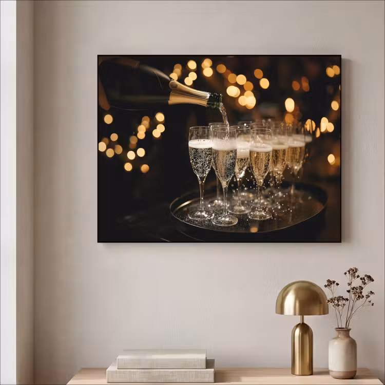 Art Frame - Lichtjes - Champagne - Dienblad - Glazen — 3