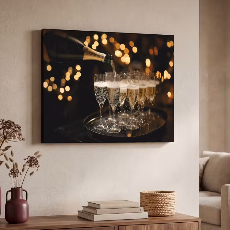 Art Frame - Lichtjes - Champagne - Dienblad - Glazen — 4