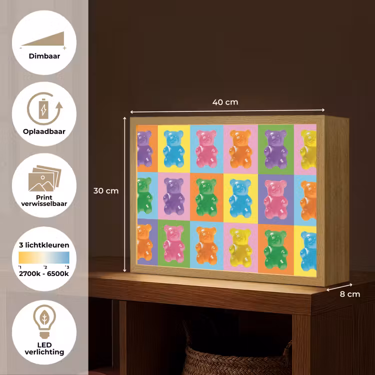 Lightbox - Wandlamp - Art- Snoep - Kleurrijk — 10
