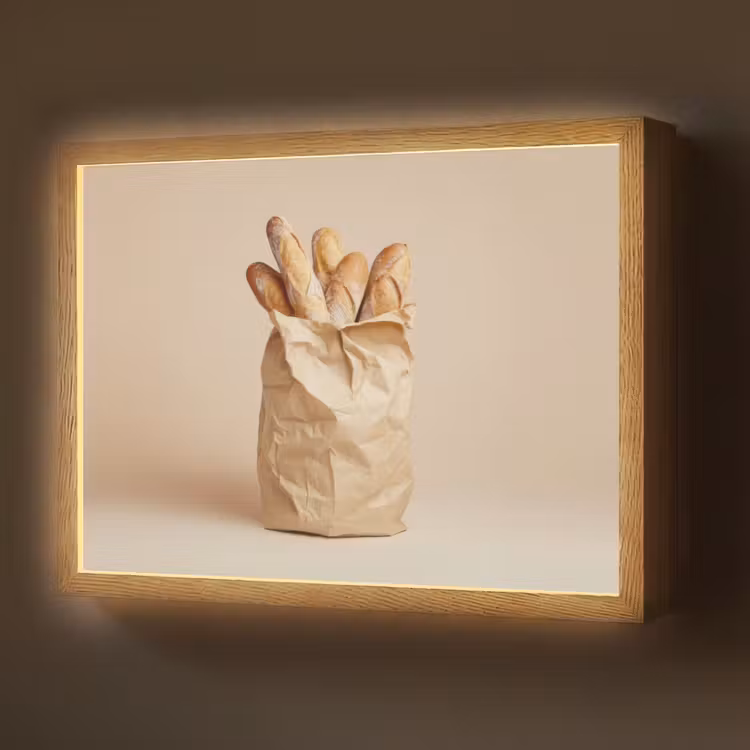 Lightbox - Wandlamp - Baguette - Brood - Stokbrood - Beige — 1