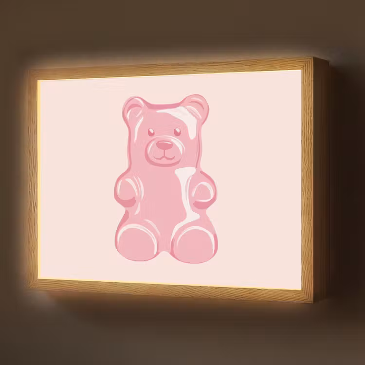 Lightbox - Wandlamp - Beer - Roze - Snoep — 1
