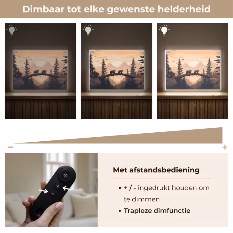 Lightbox - Wandlamp - Beren - Bomen - Landschap - Zonsondergang — 9