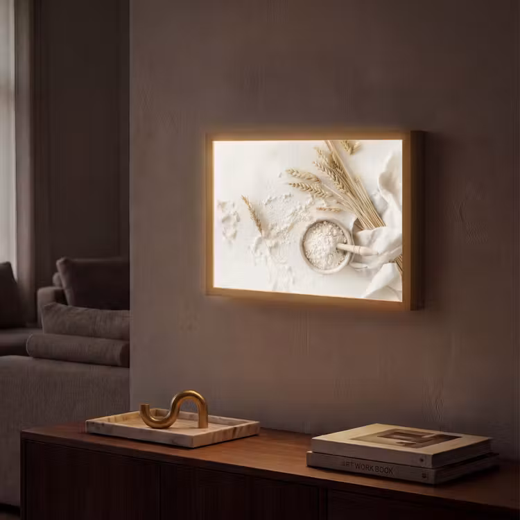 Lightbox - Wandlamp - Bloem - Hout - Tarwe — 2