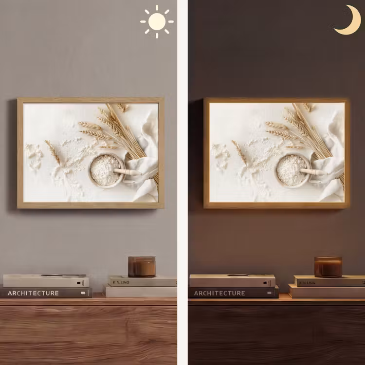 Lightbox - Wandlamp - Bloem - Hout - Tarwe — 6
