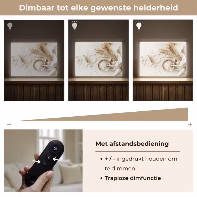Lightbox - Wandlamp - Bloem - Hout - Tarwe — 9