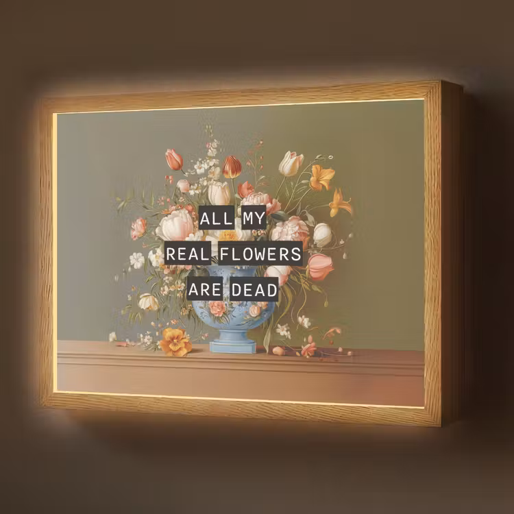 Lightbox - Wandlamp - Bloem - Quote - Vintage - Art — 1