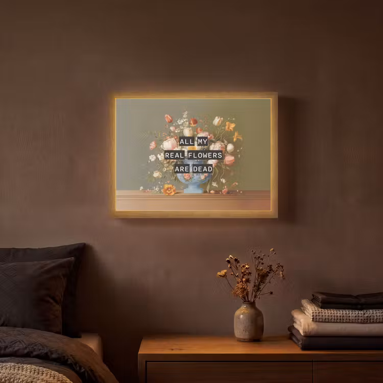 Lightbox - Wandlamp - Bloem - Quote - Vintage - Art — 3
