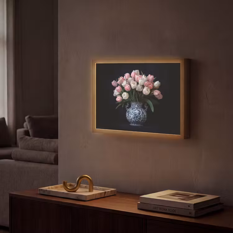 Lightbox - Wandlamp - Bloemen - Roze - Tulpen - Vaas — 2