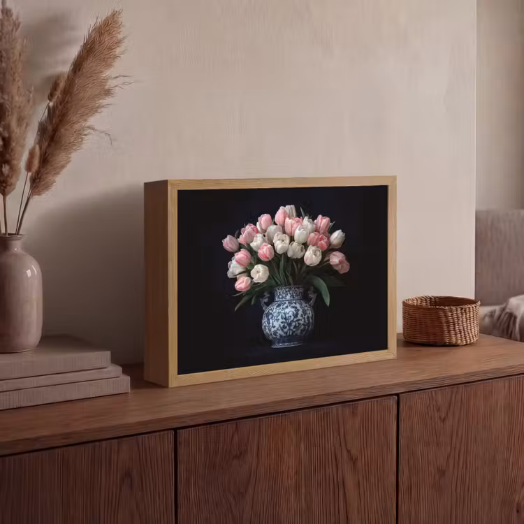 Lightbox - Wandlamp - Bloemen - Roze - Tulpen - Vaas — 4