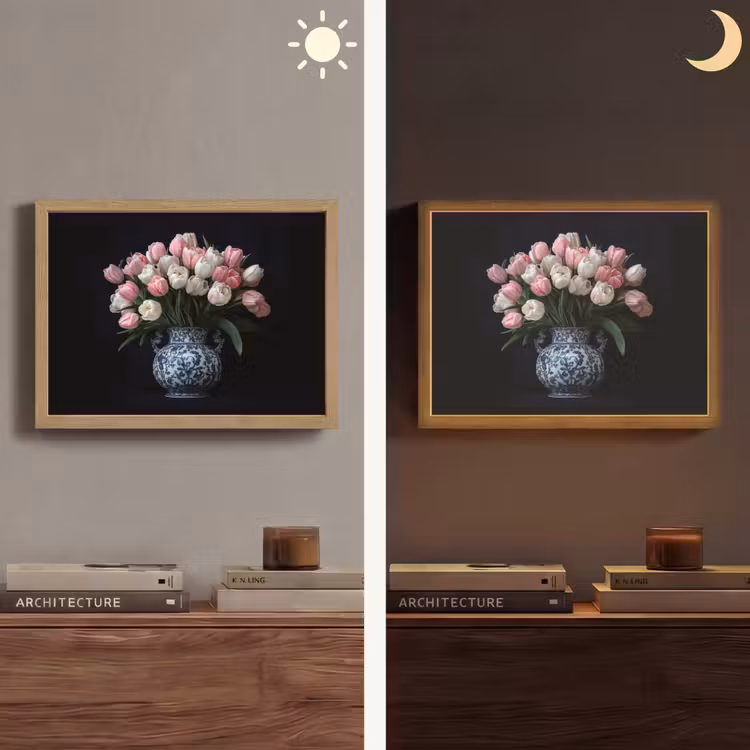 Lightbox - Wandlamp - Bloemen - Roze - Tulpen - Vaas — 6