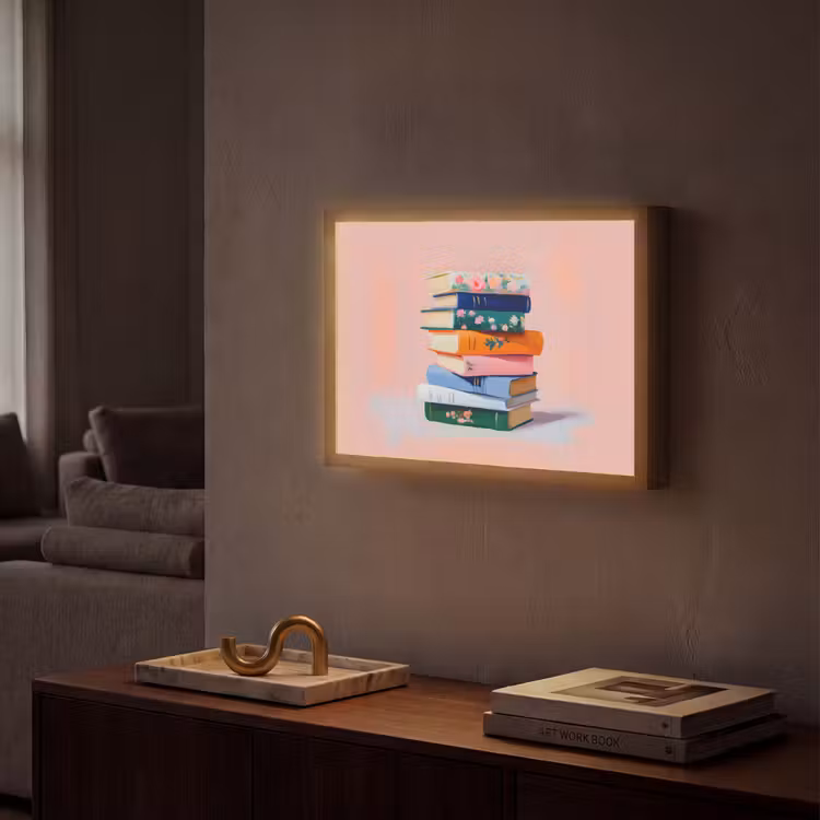 Lightbox - Wandlamp - Boeken - Stapel - Kleurrijk — 2