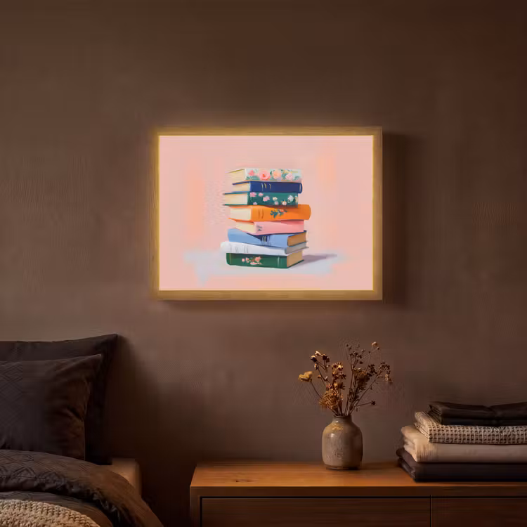 Lightbox - Wandlamp - Boeken - Stapel - Kleurrijk — 3