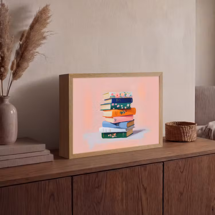 Lightbox - Wandlamp - Boeken - Stapel - Kleurrijk — 4