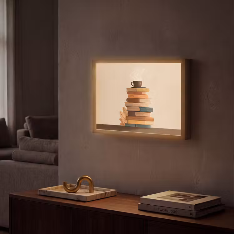Lightbox - Wandlamp - Boeken - Toren - Koffie - Beige — 2