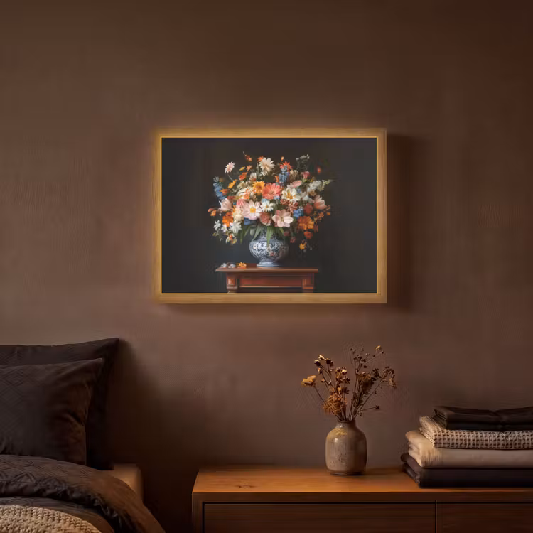 Lightbox - Wandlamp - Boeket - Roze - Bloemen - Vaas — 3