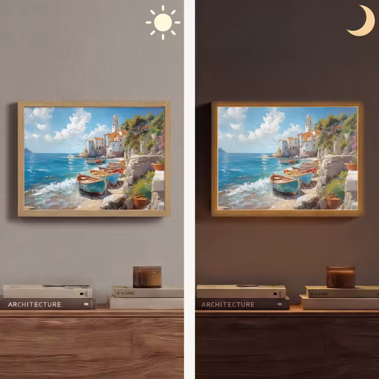 Lightbox - Wandlamp - Boten - Rotsen - Zee - Zon — 6