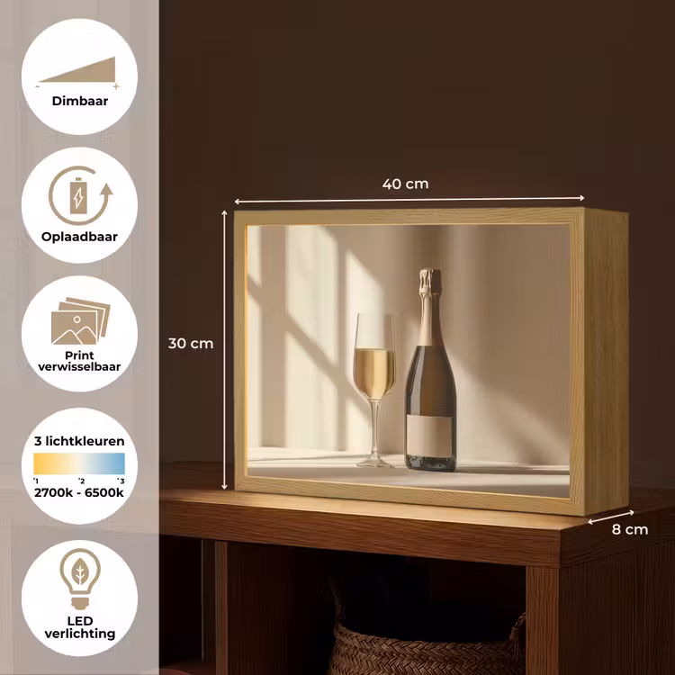 Lightbox - Wandlamp - Champagne - Beige - Schaduw - Bubbels — 10