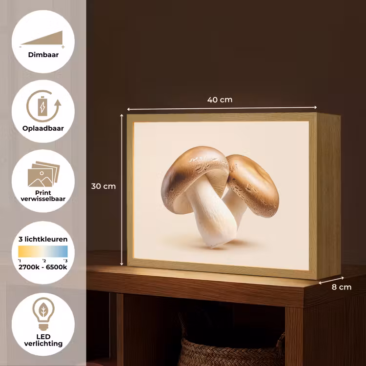 Lightbox - Wandlamp - Champignons - Zacht - Beige — 10