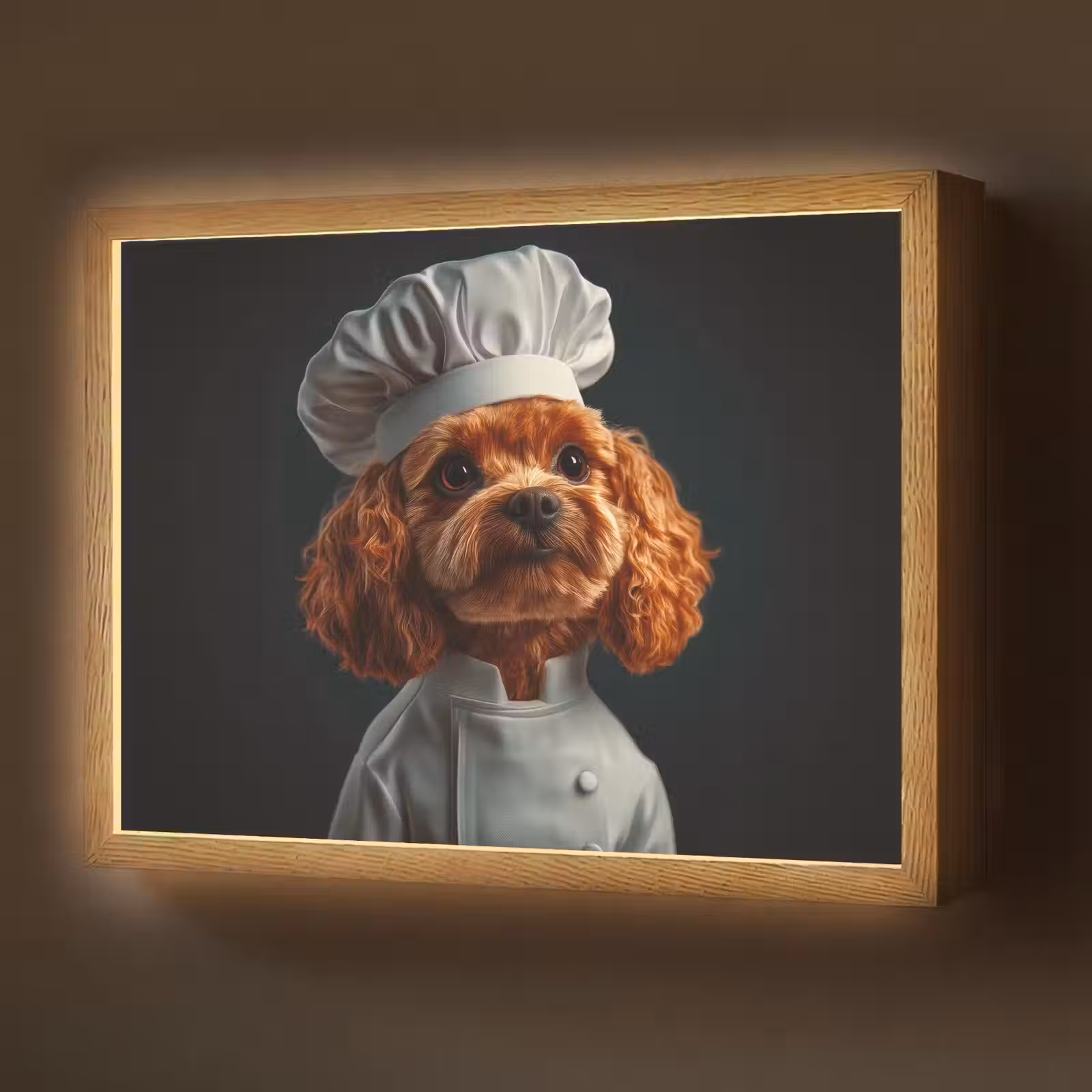 Lightbox - Wandlamp - Bruin - Kok - Hondje — 1