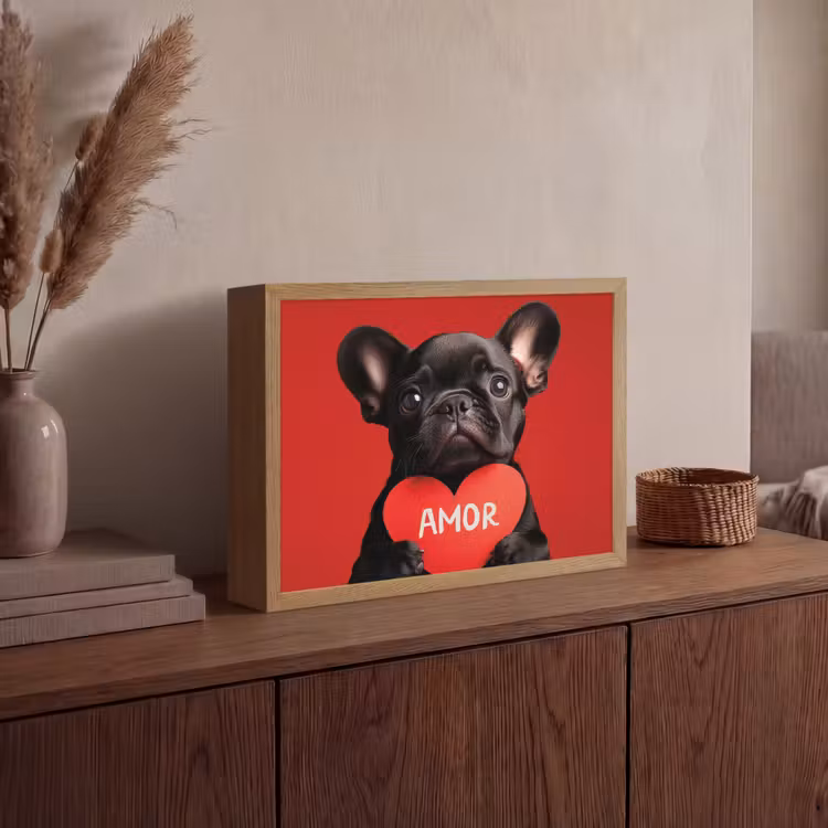 Lightbox - Wandlamp - Amor - Hond - Hartje - Rood — 4