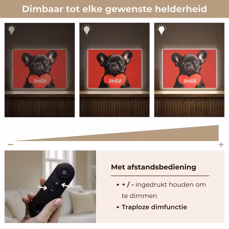 Lightbox - Wandlamp - Amor - Hond - Hartje - Rood — 9