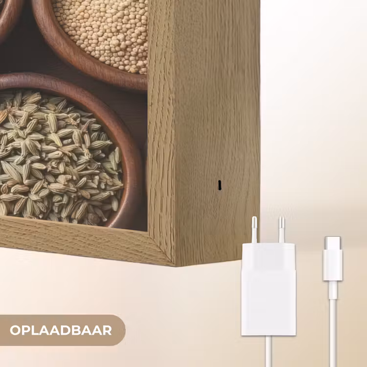 Lightbox - Wandlamp - Bakjes - Hout - Kruiden - Kleurrijk — 7