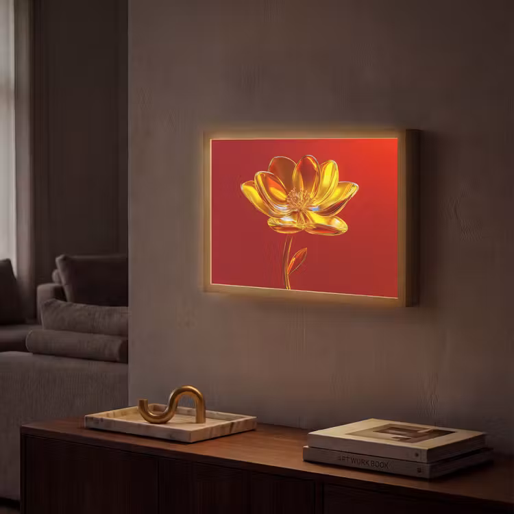 Lightbox - Wandlamp - Bloem - Goud - Glazen — 2