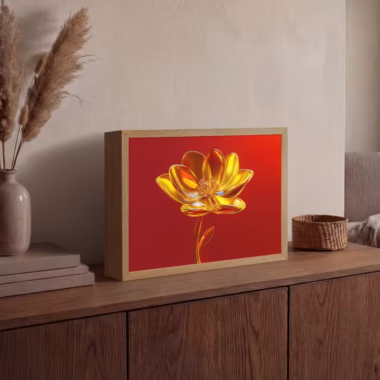 Lightbox - Wandlamp - Bloem - Goud - Glazen — 4