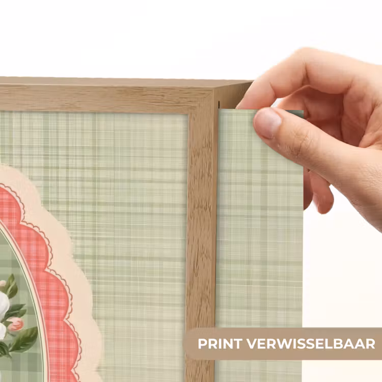 Lightbox - Wandlamp - Bloemen - Illustratie - Geruit - Groen — 5