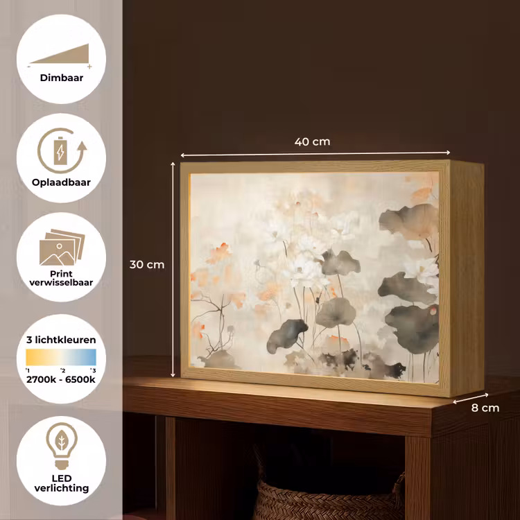 Lightbox - Wandlamp - Bloemen - Japandi - Wabi sabi — 10