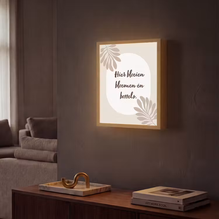 Lightbox - Wandlamp - Bloemen - Quote - Zomer - Beige — 2