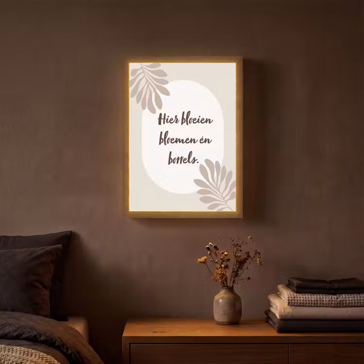 Lightbox - Wandlamp - Bloemen - Quote - Zomer - Beige — 3
