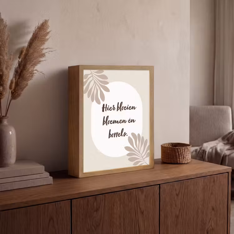 Lightbox - Wandlamp - Bloemen - Quote - Zomer - Beige — 4