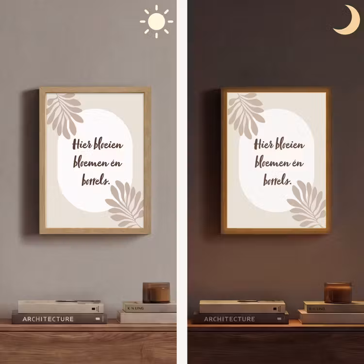 Lightbox - Wandlamp - Bloemen - Quote - Zomer - Beige — 5