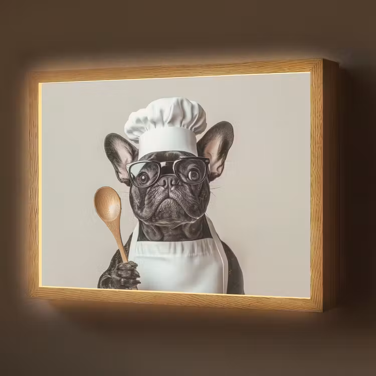 Lightbox - Wandlamp - Bril - Hond - Kok — 1