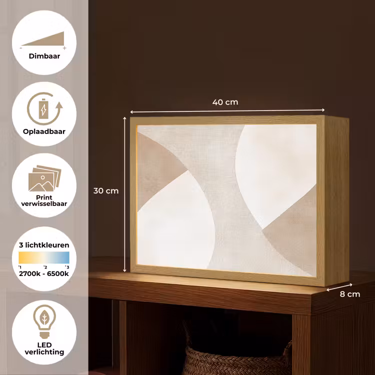 Lightbox - Wandlamp - Bruin - Japandi - Abstract — 10