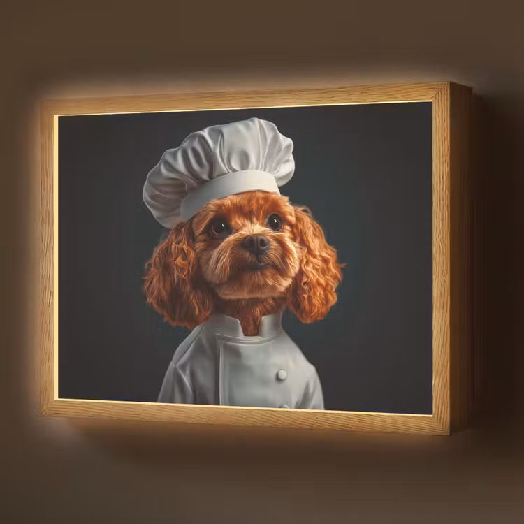 Lightbox - Wandlamp - Bruin - Kok - Hondje — 1