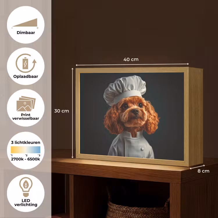 Lightbox - Wandlamp - Bruin - Kok - Hondje — 10