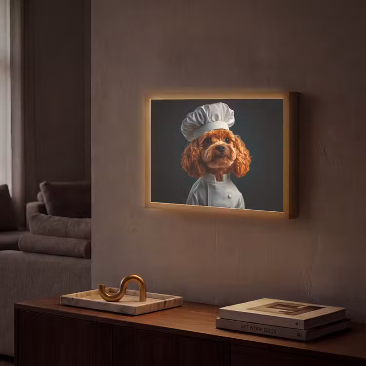 Lightbox - Wandlamp - Bruin - Kok - Hondje — 2