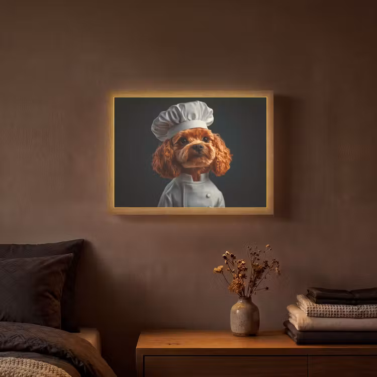 Lightbox - Wandlamp - Bruin - Kok - Hondje — 3
