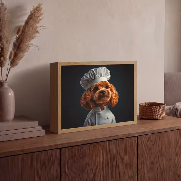 Lightbox - Wandlamp - Bruin - Kok - Hondje — 4