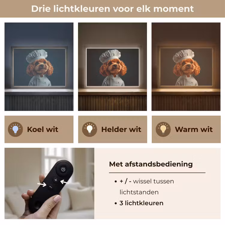 Lightbox - Wandlamp - Bruin - Kok - Hondje — 8