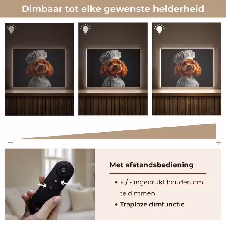 Lightbox - Wandlamp - Bruin - Kok - Hondje — 9