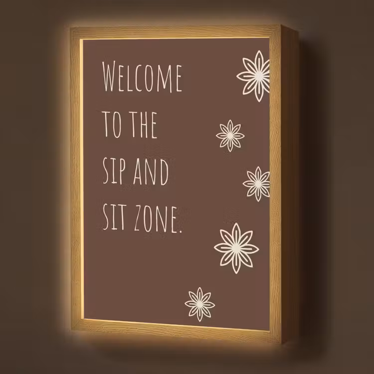 Lightbox - Wandlamp - Bruin - Quote - Bloemen - Zomer — 1