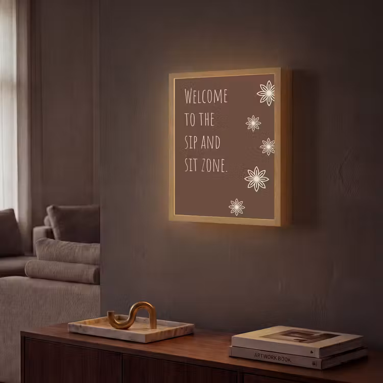 Lightbox - Wandlamp - Bruin - Quote - Bloemen - Zomer — 2