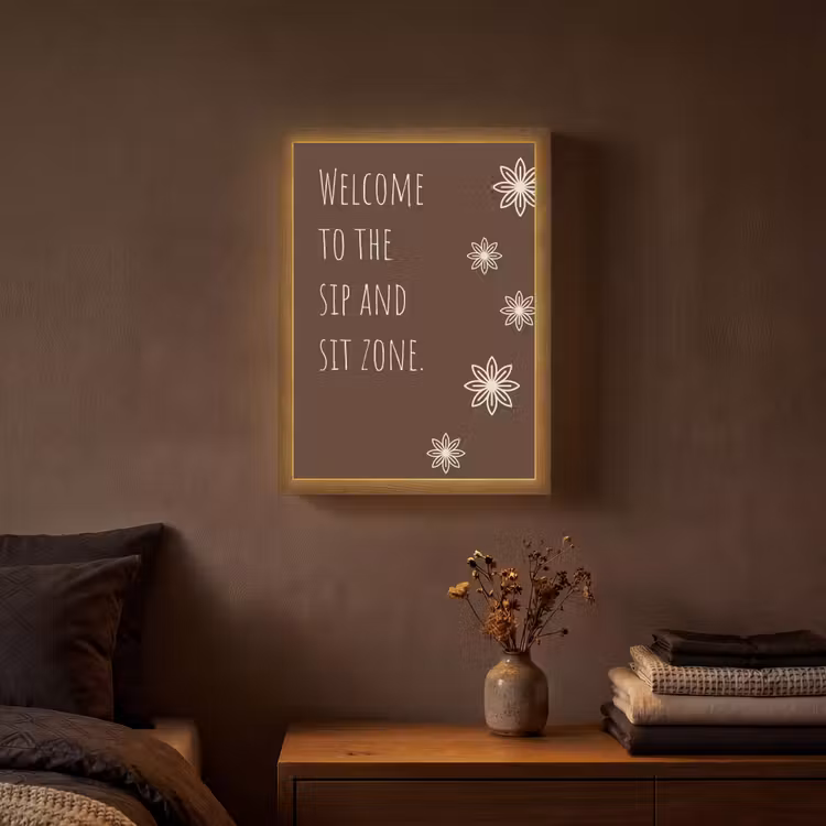 Lightbox - Wandlamp - Bruin - Quote - Bloemen - Zomer — 3